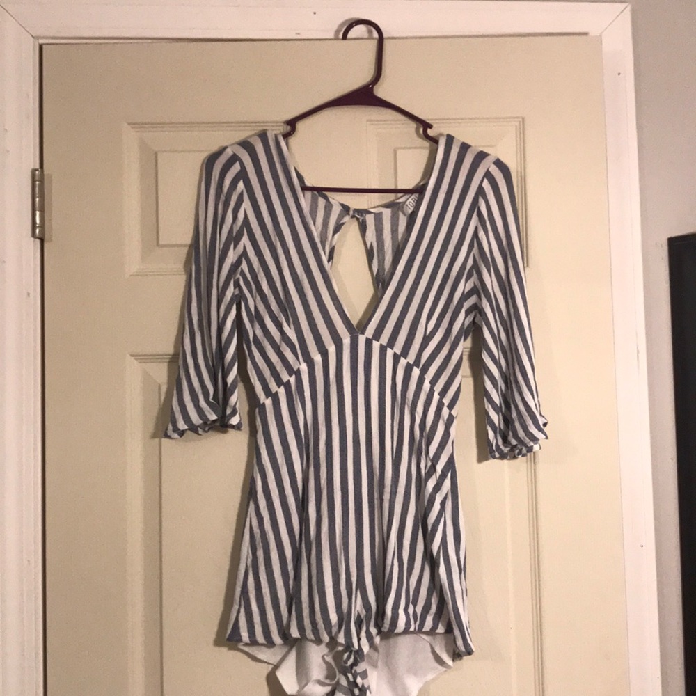 Stripped Low Back Romper
